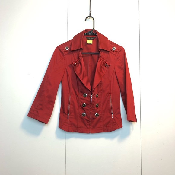 SOLD White House Black Market Red Military Blazer - Picture 1 of 7